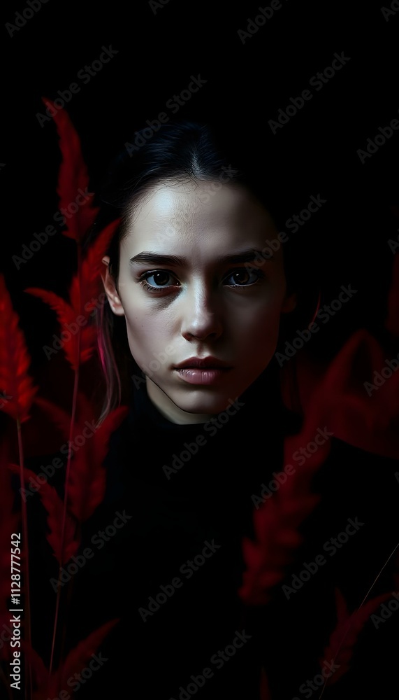 Stylized Portrait with Red Lighting and Cinematic Mood Stylized Portrait with Red Lighting and Cinematic Mood