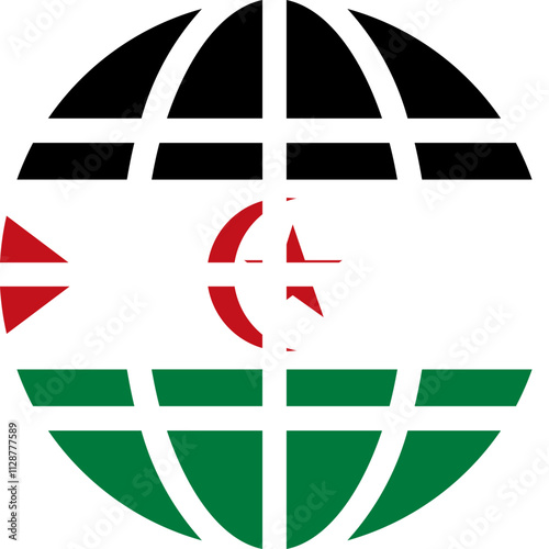 Sahrawi Arab Democratic Republic Flag On world icon