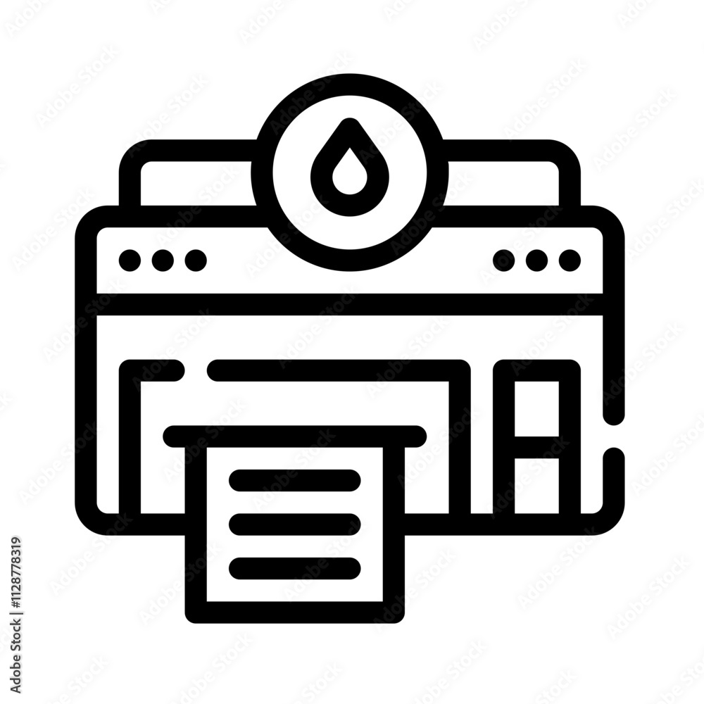 Icon Inkjet Printer With Style Outline Icon Inkjet Printer With Style Outline