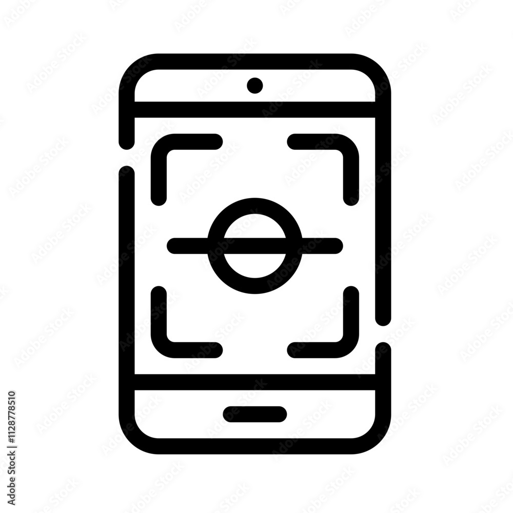 Icon Mobile Scan With Style Outline Icon Mobile Scan With Style Outline