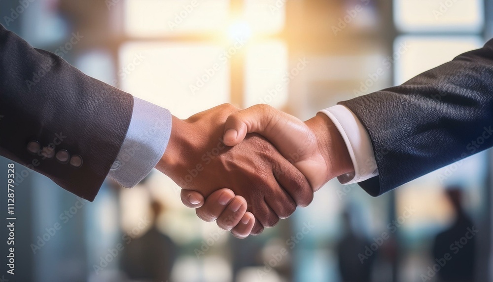 A firm handshake seals the business deal. A firm handshake seals the business deal.