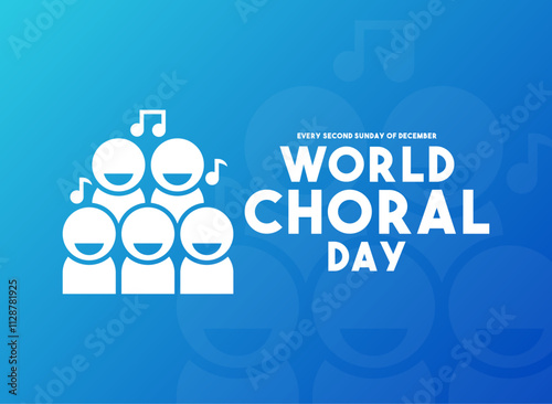 World Choral Day. Every second sunday of december. Gradient background.