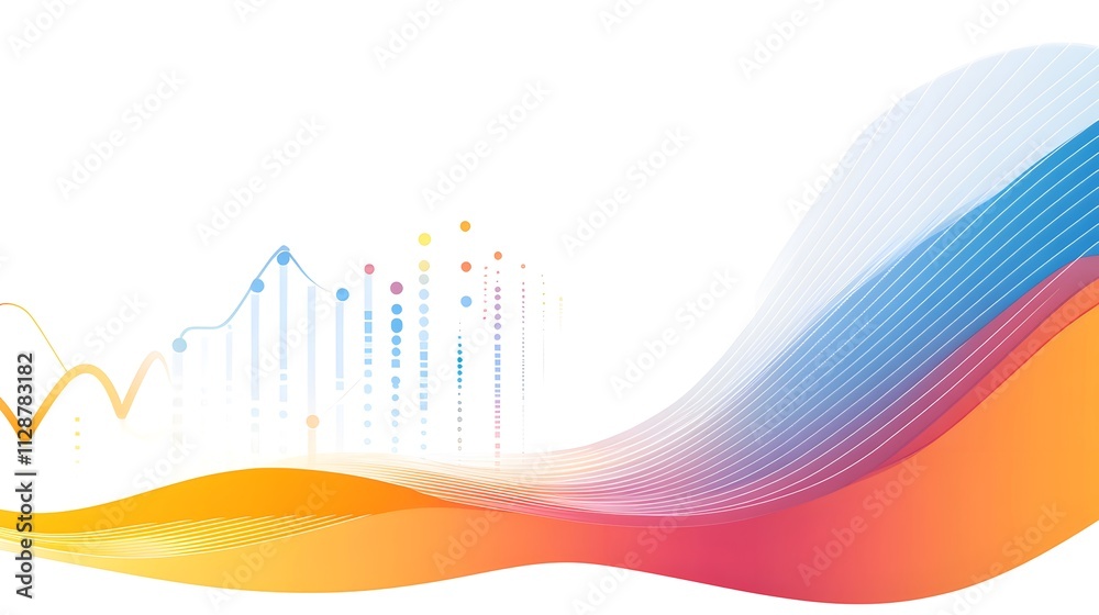 Fototapeta premium A vector banner design with a colorful gradient on a white background, featuring a gradient color transition from red to blue
