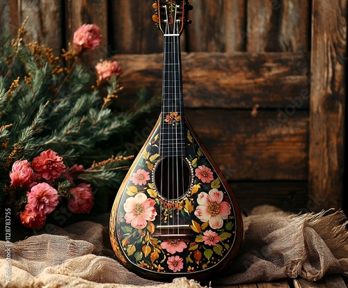 Balalaika with hand-painted details reflecting folk artistry