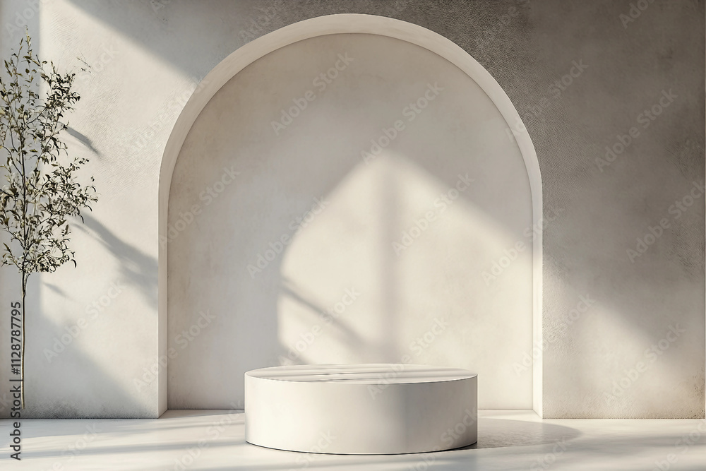 3D Rendering of a Clean, Minimal Product Showcase Platform 3D Rendering of a Clean, Minimal Product Showcase Platform