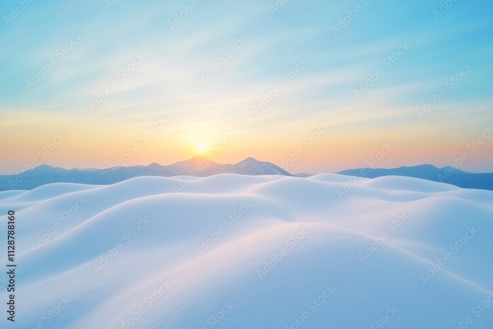 Captivating Winter Sunrise Over Snow-Covered Mountain Landscape Captivating Winter Sunrise Over Snow-Covered Mountain Landscape