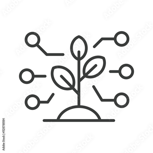 Farming agriculture icon in line design. Farming, agriculture, crops, field, harvest, irrigation, machinery on white background vector. Farming agriculture editable stroke icon