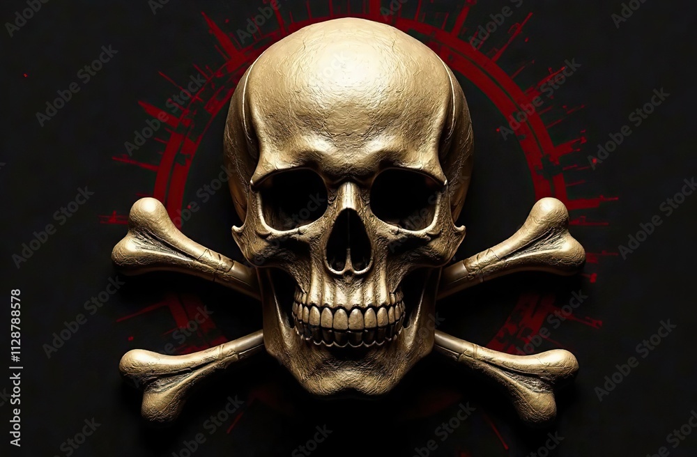 danger icon, skull and bones line danger icon, skull and bones line