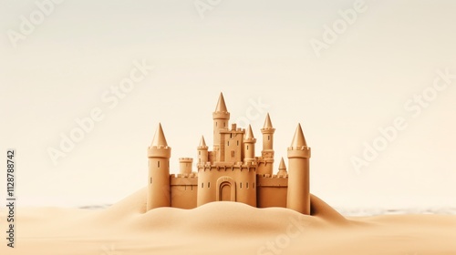 Sandcastle in the desert. Vintage style photo