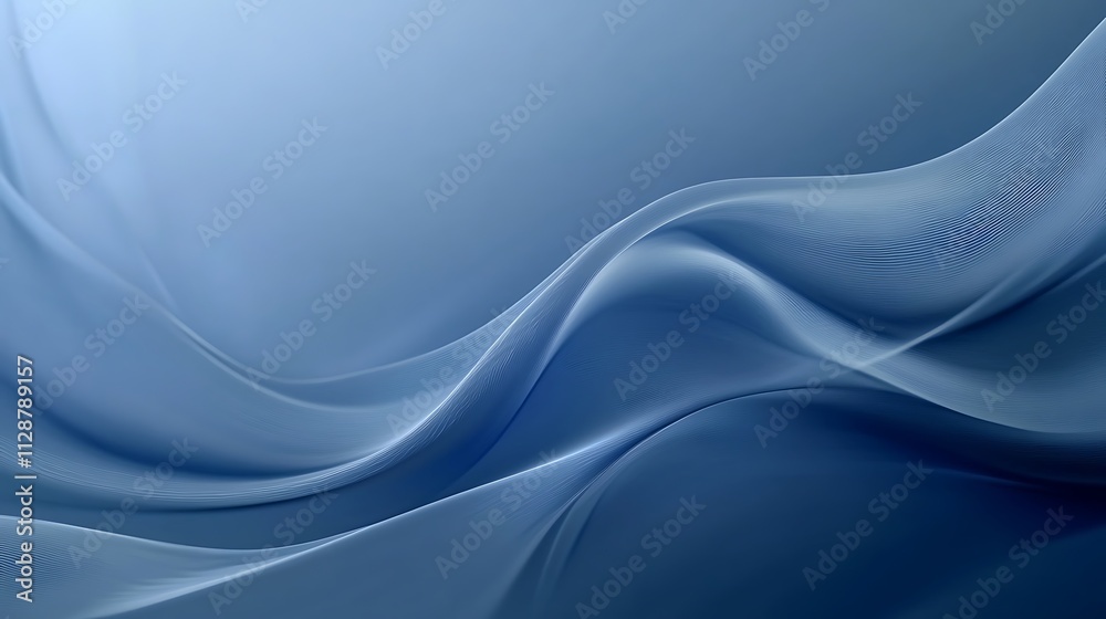 Abstract Blue Waves Smooth Flowing Design