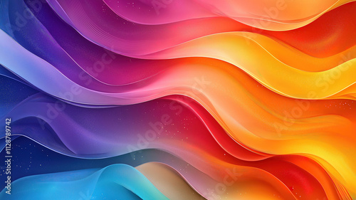 Vibrant Abstract Background with Wavy Gradient Colors A captivating abstract background showcasing a dynamic interplay of wavy, gradient colors.