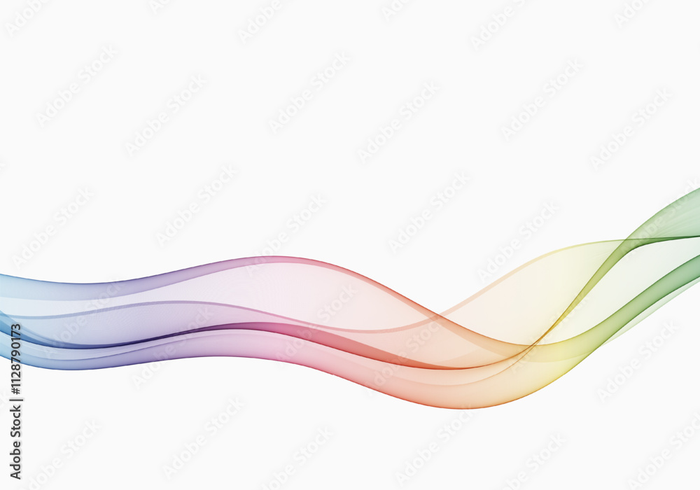 Obraz premium Flow of wavy lines in rainbow colors. Abstract transparent wave background.