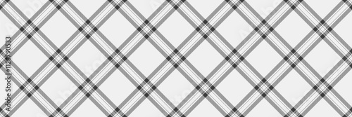 Trousers plaid vector background, yard texture check textile. Customizable fabric tartan seamless pattern in white and grey colors.