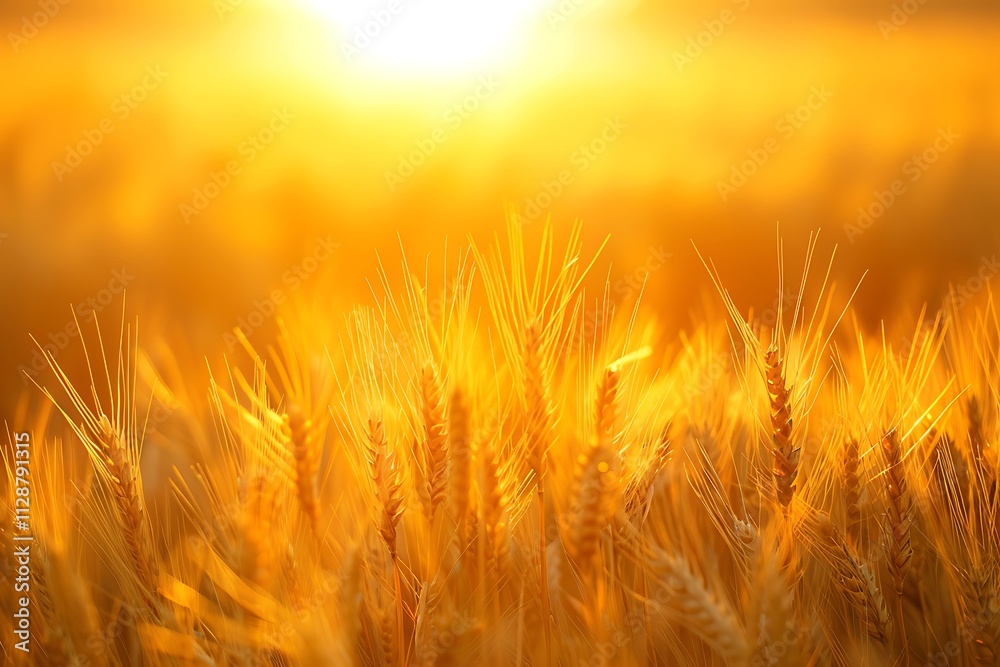 Barley cultivation in golden farmland at sunset, Golden wheat field ready for autumn harvest bathed in warm sunlight,
Barley cultivation in golden farmland at sunset, Golden wheat field ready for autumn harvest bathed in warm sunlight,