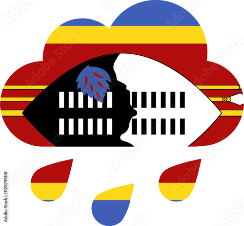 Swaziland flag on Rain Drops Icon