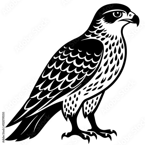 Hawk Bird Generative AI Vector and Line Art Design for Graphics