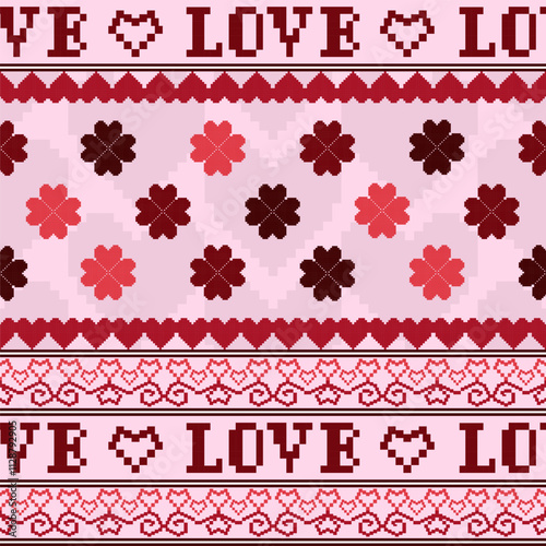 Geometric Pattern Background. Love Festival Theme.  Pink and Red Colors. Vector Illustration Digital file Download for print, printable, rug, decoration, backdrop, texture, textile and many projects.