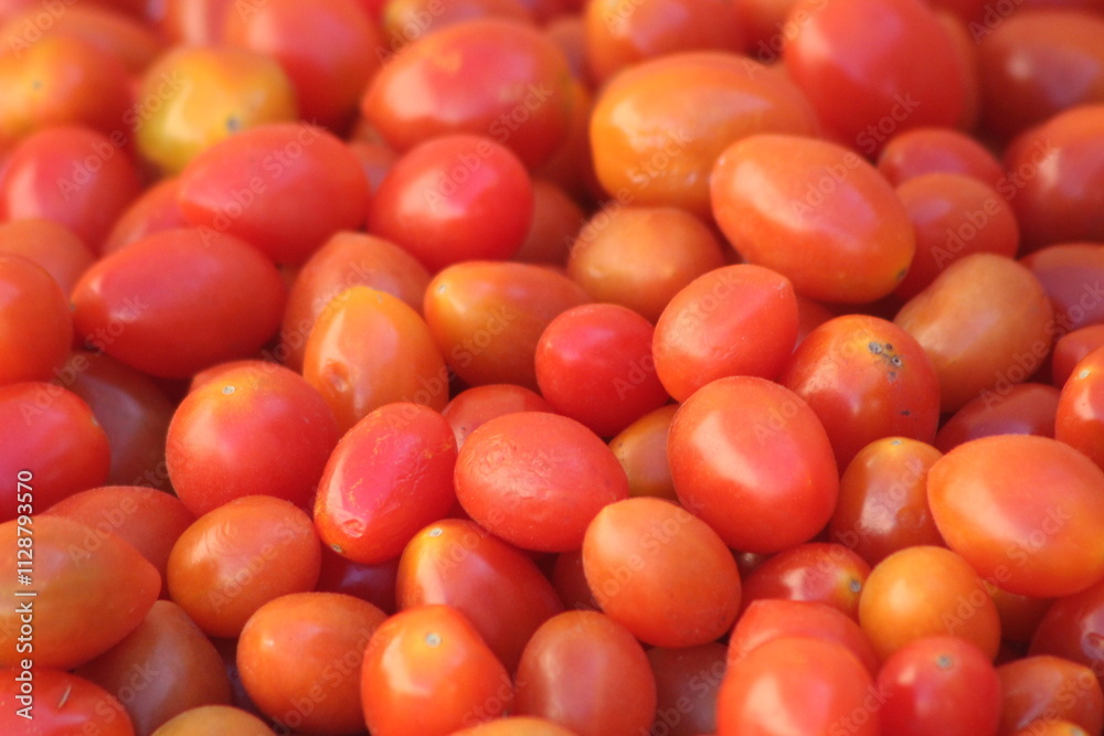 Small Red Tomatoes Close up, Grape Tomatoes Small Red Tomatoes Close up, Grape Tomatoes