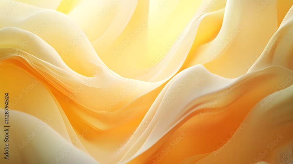 Fototapeta premium Abstract Draped Fabric in Warm Yellow Hues