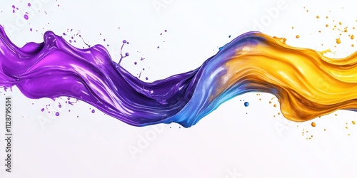 Wallpaper Mural Abstract Swirling Paint Colors Purple Blue Gold Dynamic Splash Artistic Design Torontodigital.ca