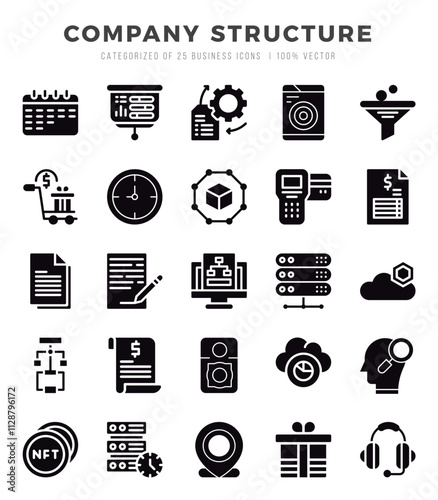 icons set. Company Structure for web. app. vector illustration.