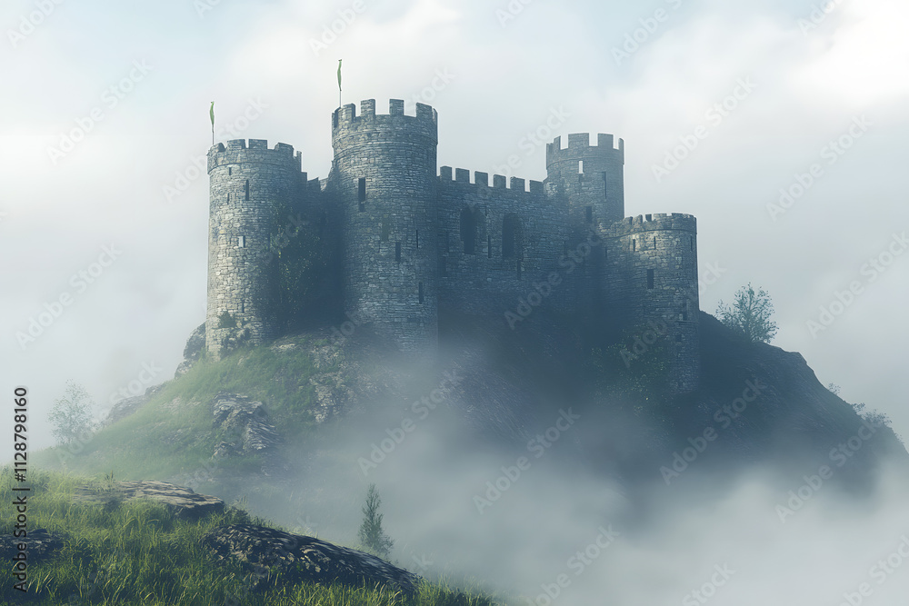 Ancient Castle on Hill Symbolizing Historical Power and Resilience Ancient Castle on Hill Symbolizing Historical Power and Resilience