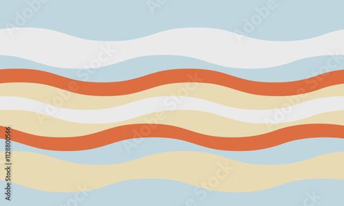 Abstract background with wavy stripes in vibrant colors, creating a rippled, liquid effect. Smooth curves and textured lines add elegance, vitality, and creativity. Ideal for wallpaper or textile.