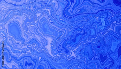 Abstract Blue Swirling Liquid Marble Design