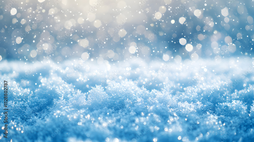 A frozen landscape with billions of tiny snowflakes glistening under the morning sun. A frozen landscape with billions of tiny snowflakes glistening under the morning sun.