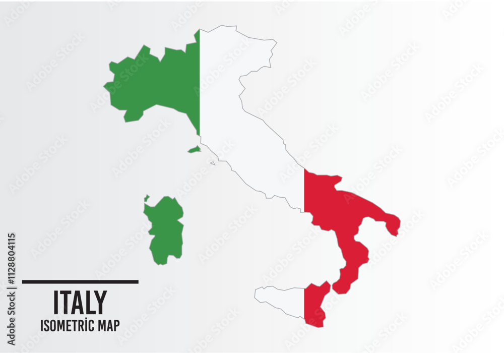 Italy flag and map vector. Italy flag and map vector.