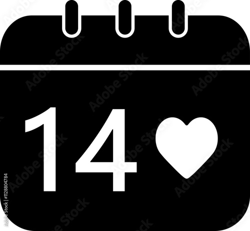 valentine's day calendar silhouette vector.
14 February calendar silhouette.
Love Calendar Flat Icon.
Good for greeting card,poster,banner,leaflet.
Transparent background.