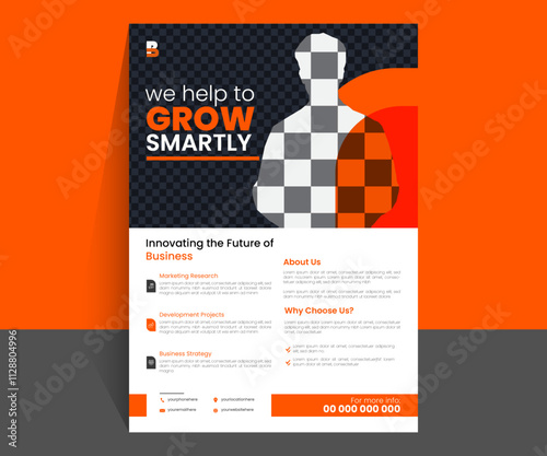 Professional Orange,Elegant Creative agency, digital marketing agency,marketing modern layout, elegant, abstract business, flyer design for agency business and personal use.