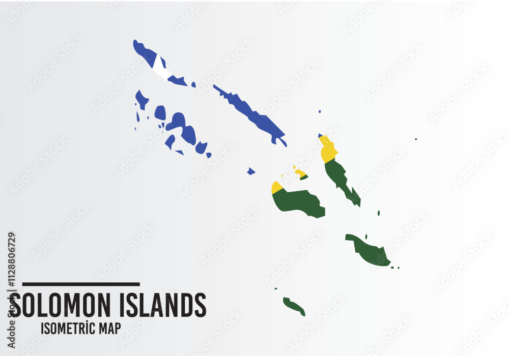 Solomon Islands flag and map vector. Solomon Islands flag and map vector.