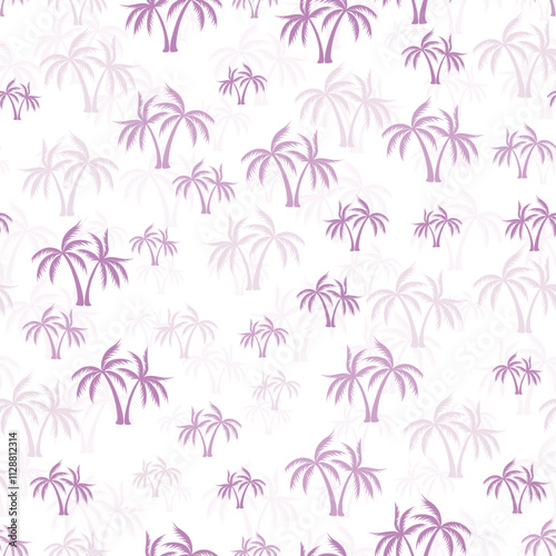 Palm tropical seamless pattern. Fabric print with trees. Natural vector backg...