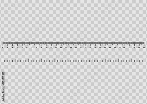 ruler with numbers for measuring length. Vector illustration