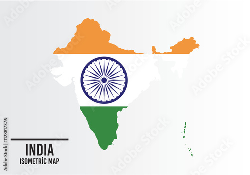 Indıa flag and map vector.