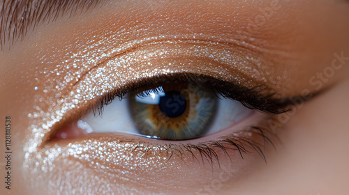 A pale brown eye with a soft gold shimmer.