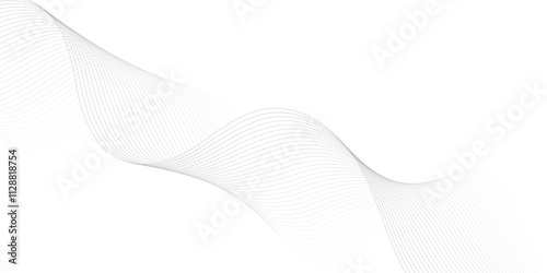 Abstract wave element for design. Digital frequency track equalizer. Stylized line art background. Vector illustration. Wave with lines created using blend tool.