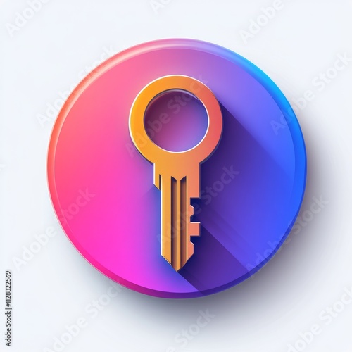 Golden Key Icon - Modern Design