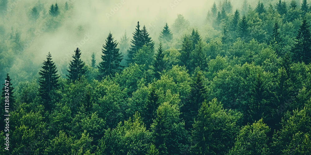 Fototapeta premium Exploring the intricate ecosystem of a dense forest from above