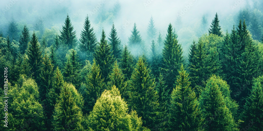 Dense forest habitat revealing ecosystem complexity from a top-down view Dense forest habitat revealing ecosystem complexity from a top-down view