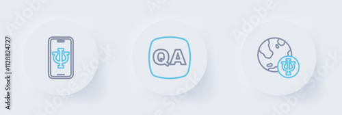 Set line Psychology, Psi, Question and Answer and Psychologist online icon. Vector