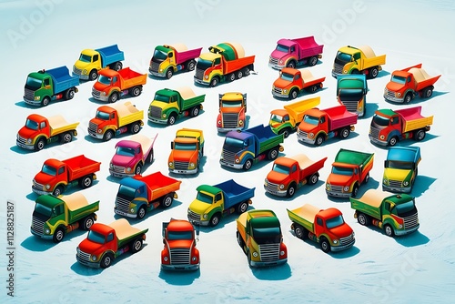 Different kind of toy's with color car for children carton style with white background 
