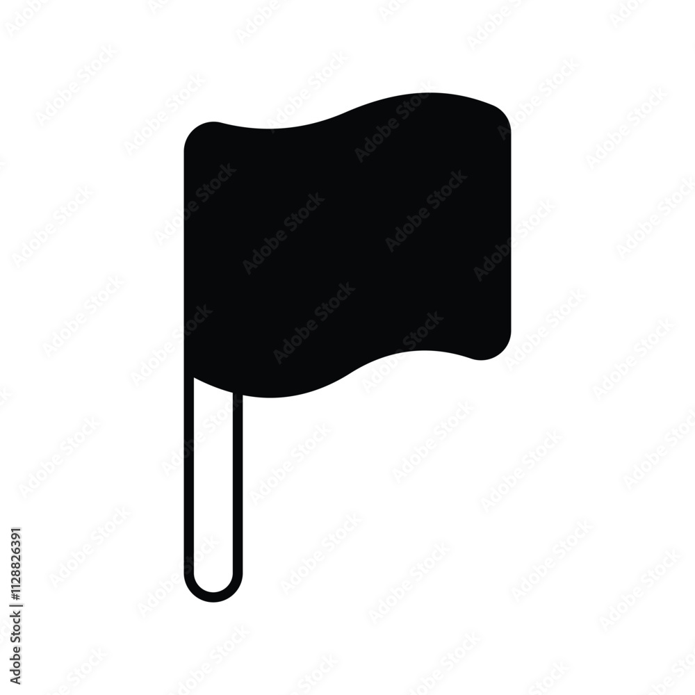Flag glyph icon with white background vector stock illustration Flag glyph icon with white background vector stock illustration