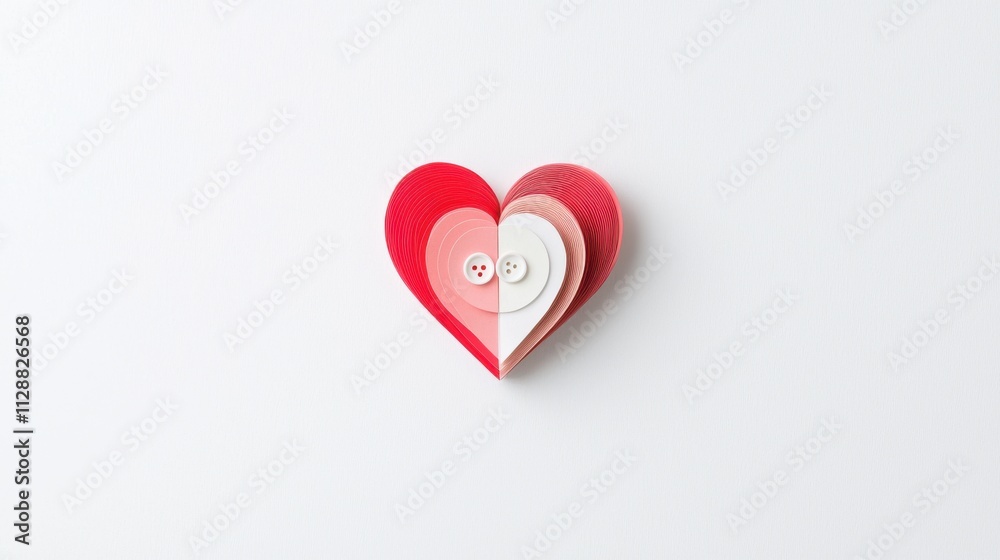 Fototapeta premium Paper Quilling Heart, Valentine's Day, Craft