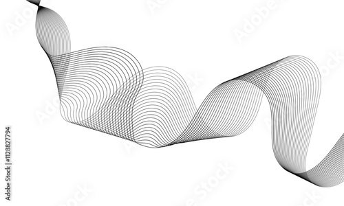 Abstract white and grey soft flowing line design wave white background vector illustration.