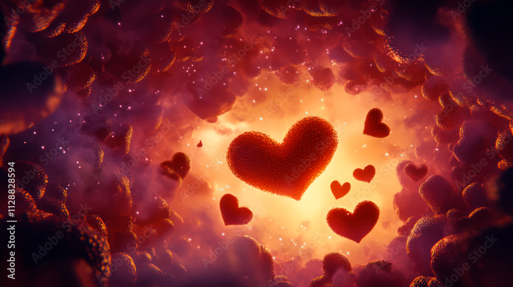 Red blood cells in shape of hearts - love is in our veins