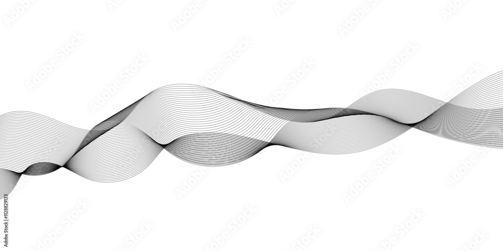 Abstract white and black soft flowing line design wave white background vector illustration. Abstract white and black soft flowing line design wave white background vector illustration.