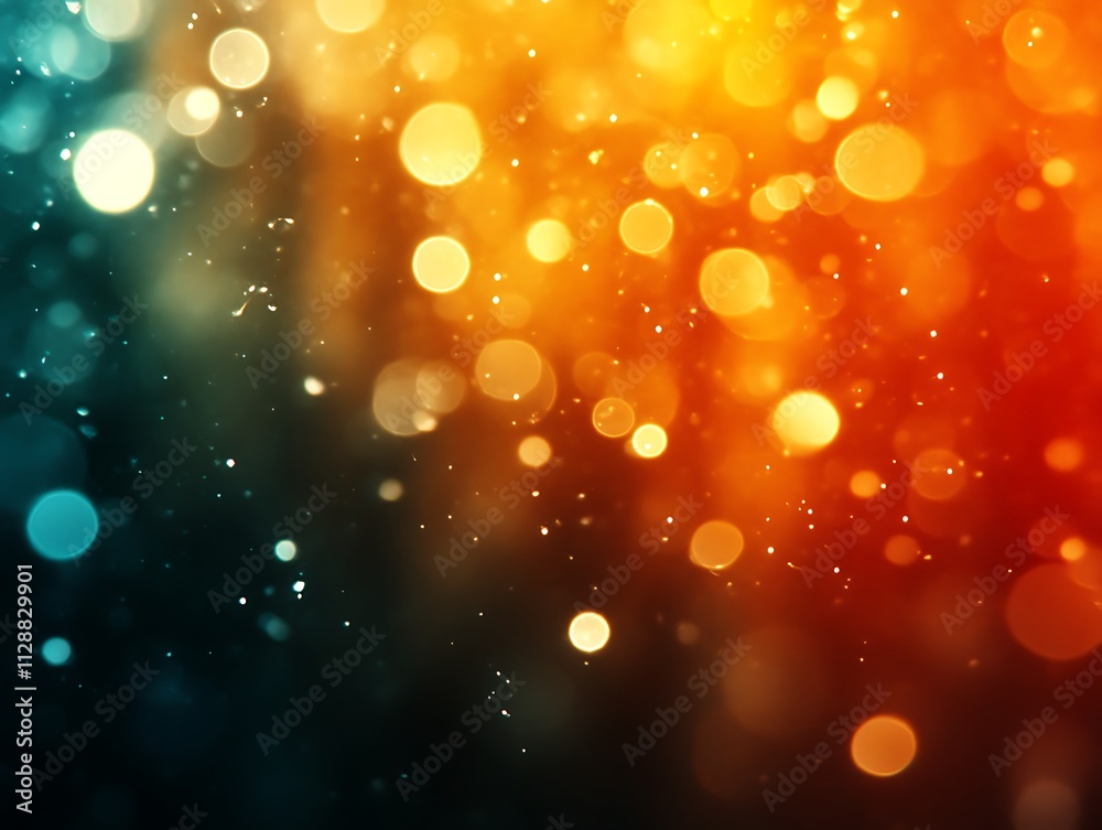Abstract Background With Orange And Teal Bokeh Lights Abstract Background With Orange And Teal Bokeh Lights