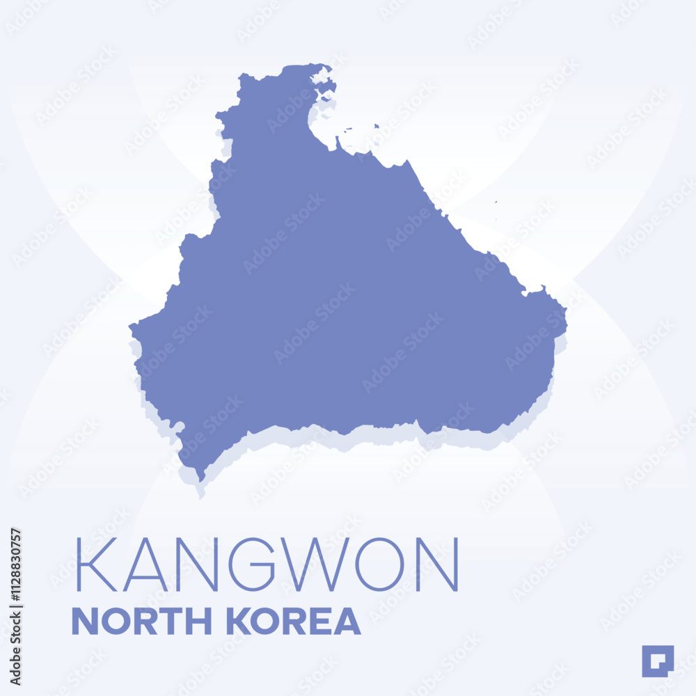 Fototapeta premium Kangwon vector map, Vector map of Kangwon, editable eps, AI files, Vector illustration of Kangwon vector map